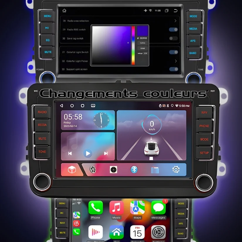 Ecran Autoradio CarPlay Seat / Skoda / VW Polo / Golf 5 / 6 - Image 4